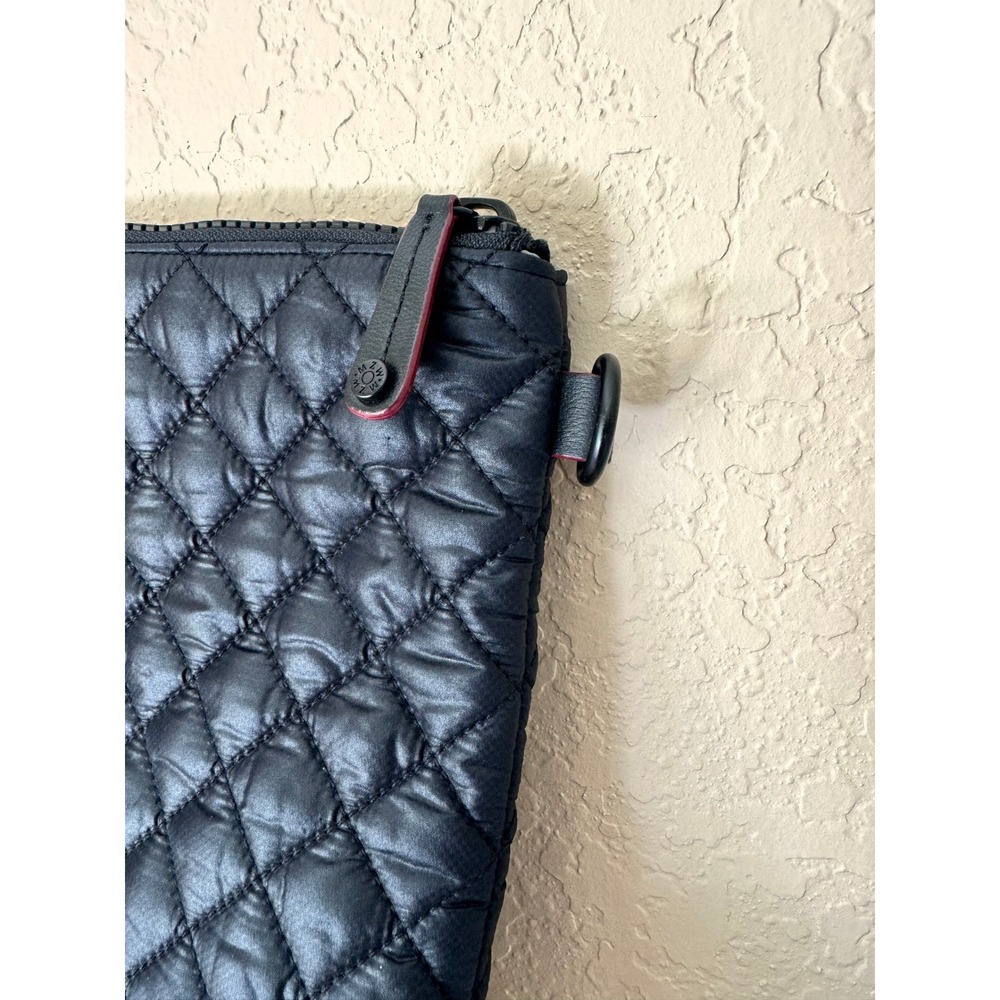 MZ Wallace Quilted Black Nylon Wristlet Clutch with Leather Patch - Picture 3 of 12